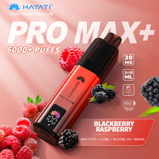 HAYATI PRO MAX PLUS KIT BLACKBERRY RASPBERRY 6000+Puffs