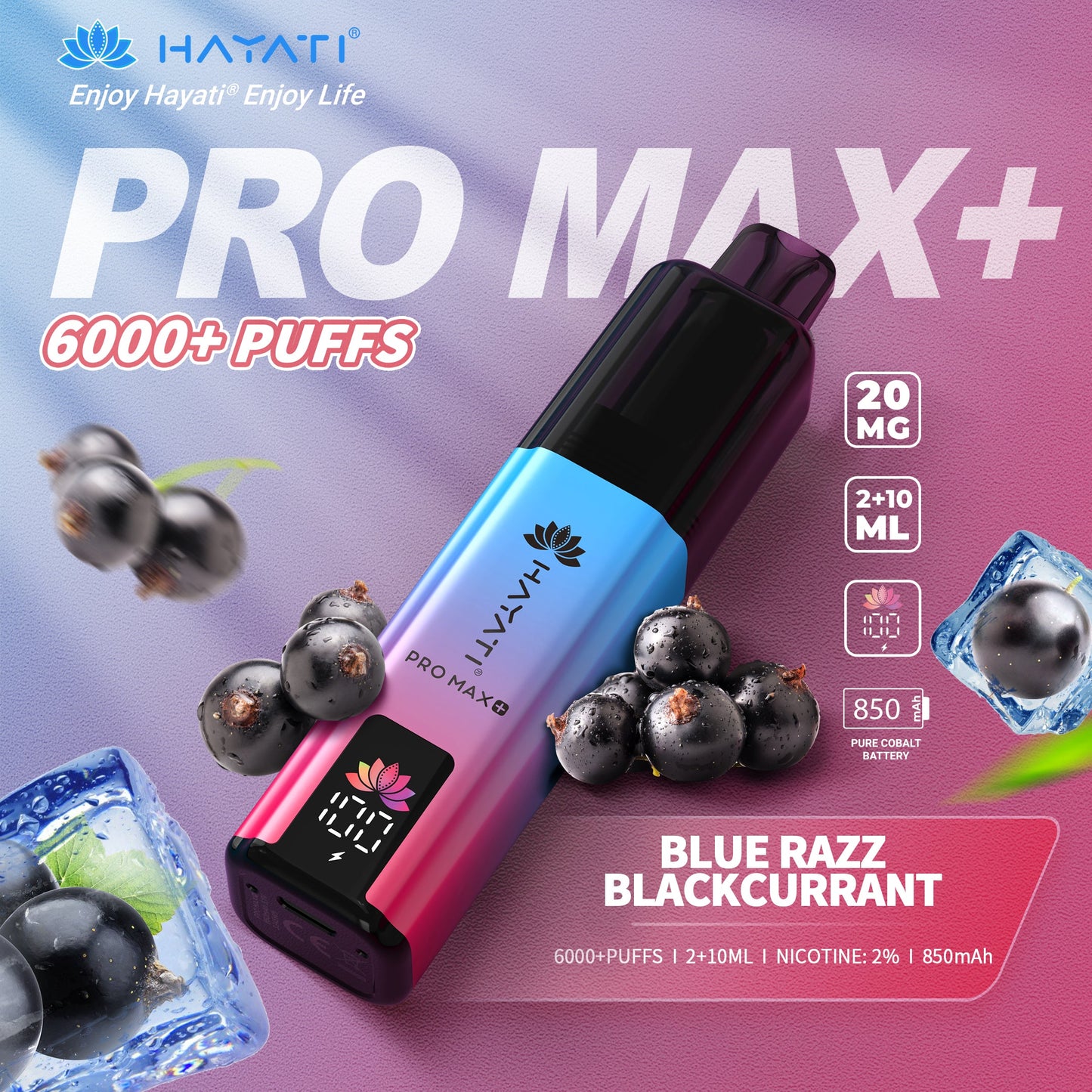 HAYATI PRO MAX PLUS KIT BLUE RAZZ BLACKCURRANT 6000+Puffs