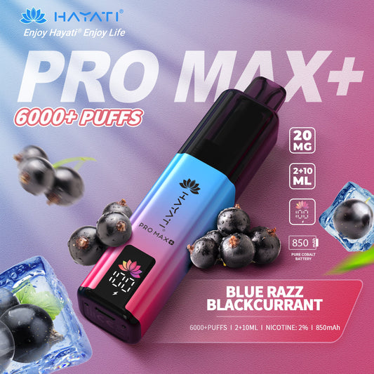HAYATI PRO MAX PLUS KIT BLUE RAZZ BLACKCURRANT 6000+Puffs