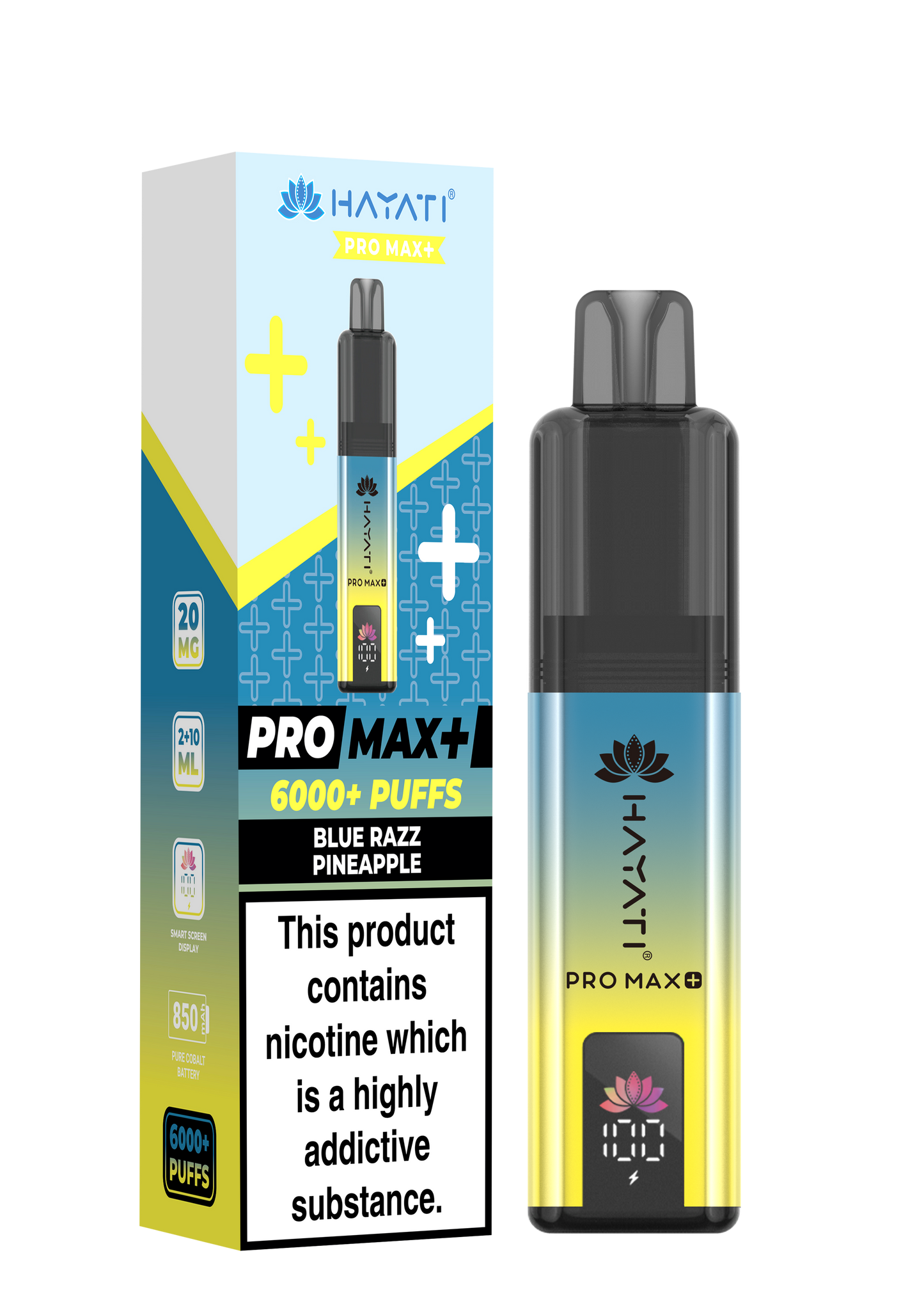 HAYATI PRO MAX PLUS KIT BLUE RAZZ PINEAPPLE 6000+Puffs