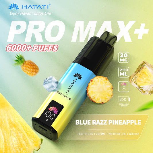 HAYATI PRO MAX PLUS KIT BLUE RAZZ PINEAPPLE 6000+Puffs