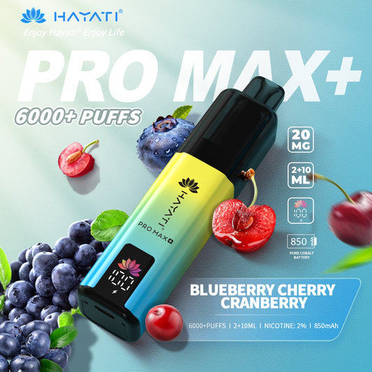 HAYATI PRO MAX PLUS KIT BLUEBERRY CHERRY CRANBERRY 6000+Puffs