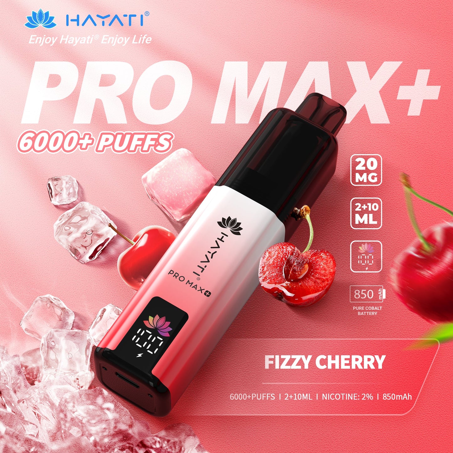 HAYATI PRO MAX PLUS KIT FIZZY CHERRY 6000+Puffs