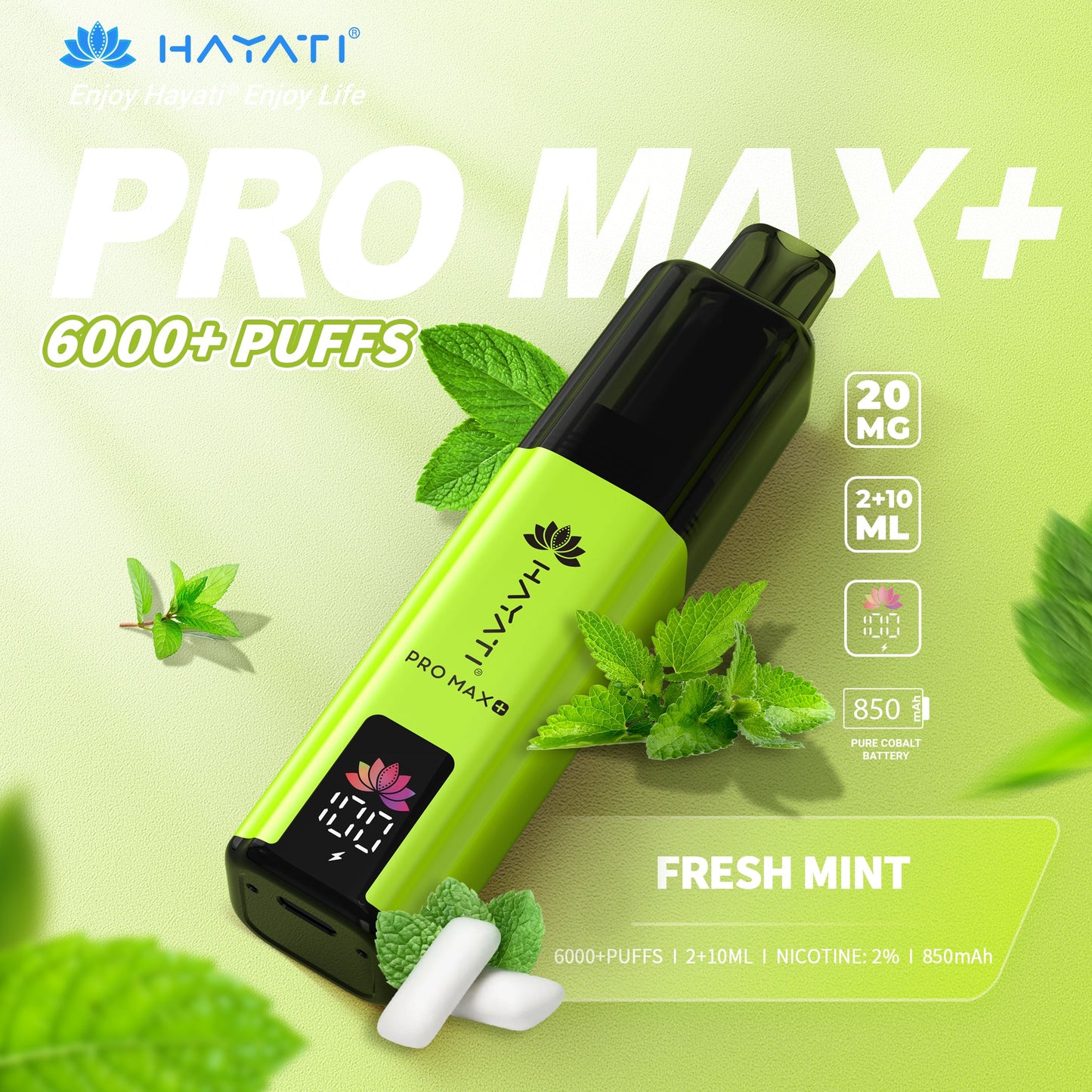 HAYATI PRO MAX PLUS KIT FRESH MINT 6000+Puffs