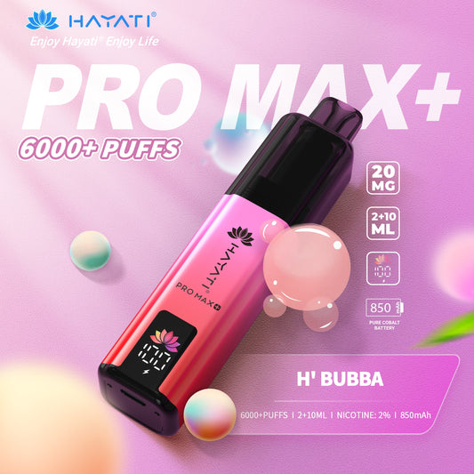 HAYATI PRO MAX PLUS KIT H' BUBBA 6000+Puffs