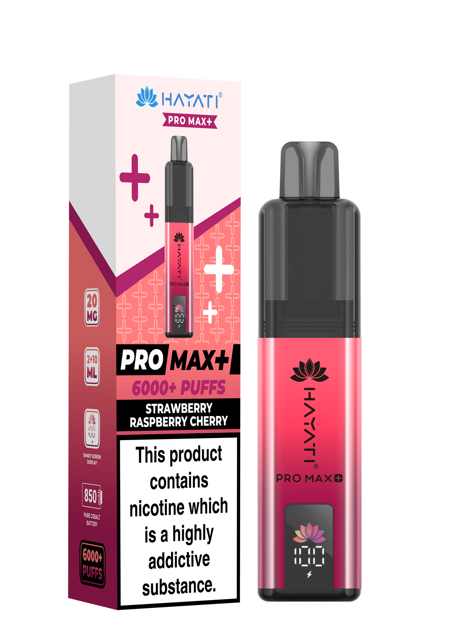 HAYATI PRO MAX PLUS KIT STRAWBERRY RASPBERRY CHERRY 6000+Puffs