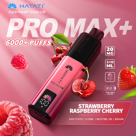 HAYATI PRO MAX PLUS KIT STRAWBERRY RASPBERRY CHERRY 6000+Puffs