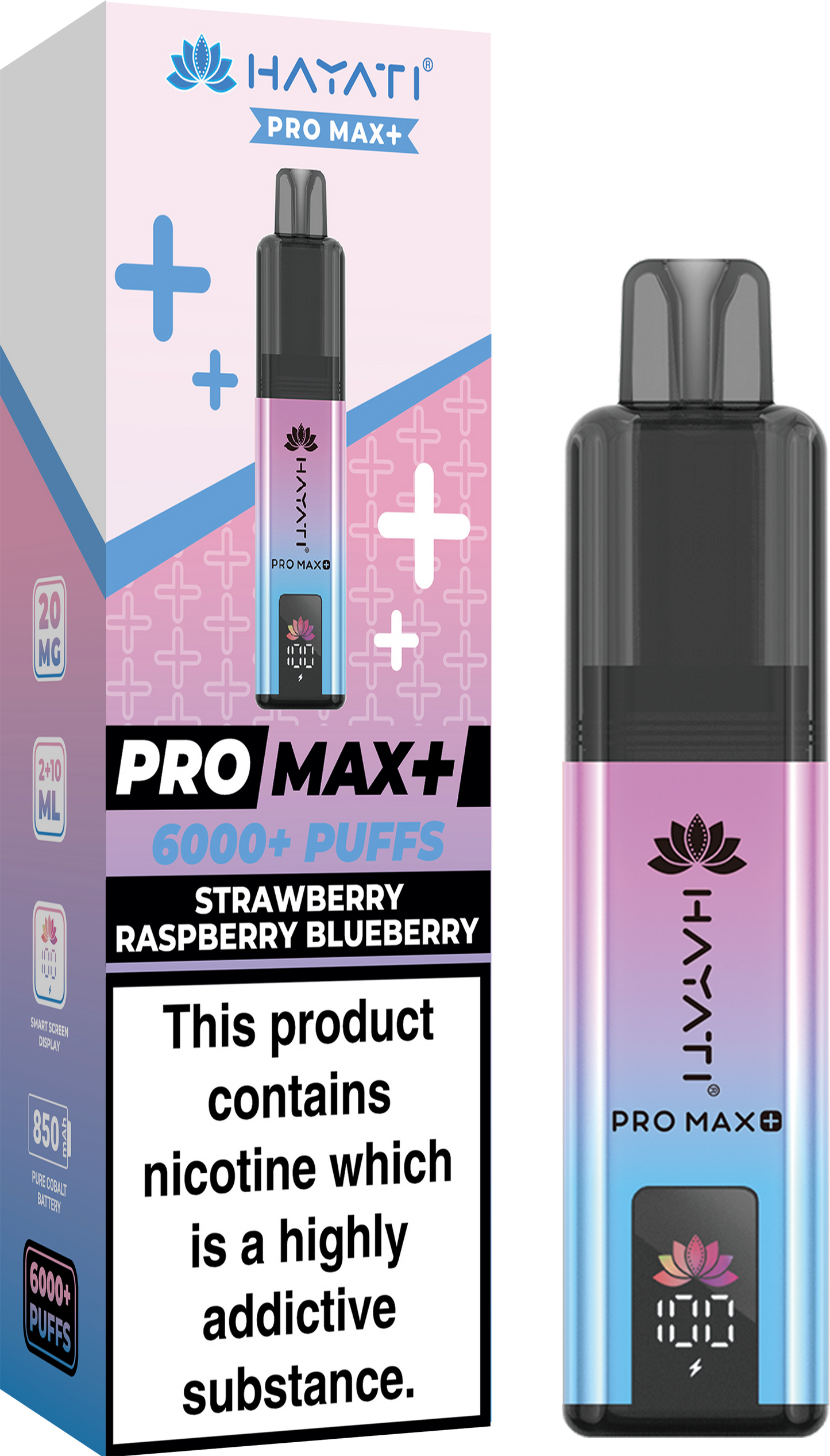 HAYATI PRO MAX PLUS KIT STRAWBERRY RASPBERRY BLUEBERRY 6000+Puffs