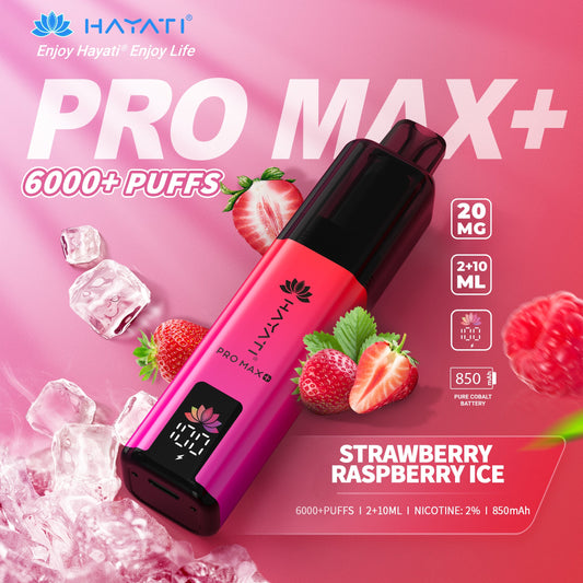 HAYATI PRO MAX PLUS KIT STRAWBERRY RASPBERRY ICE 6000+Puffs