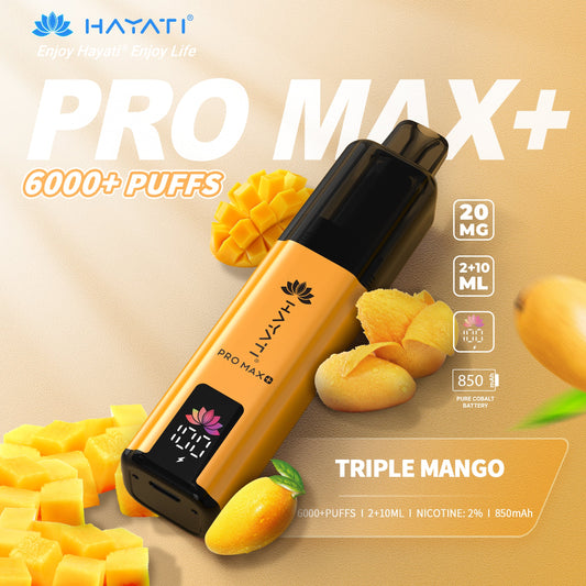 HAYATI PRO MAX PLUS KIT TRIPLE MANGO 6000+Puffs